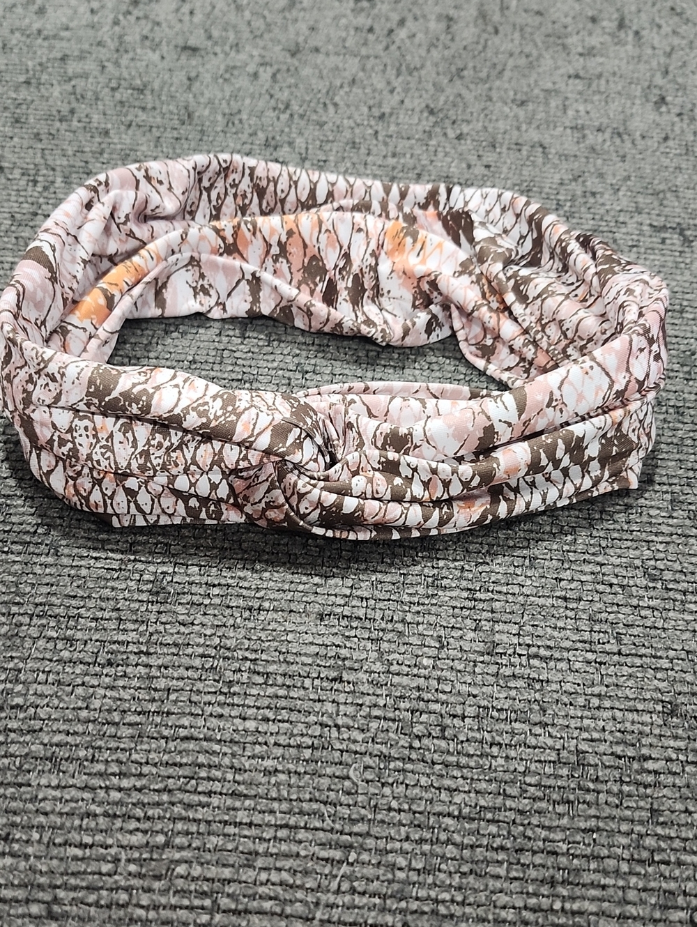 Neutral Pink & Brown Patterned Knot Headband